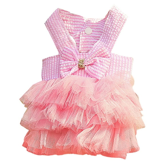 Dog Dresses for Small Dogs - Cute Summer Princess Tutu Outfit with Bow for Chihuahua, Yorkie & Puppies - Girl Dog Clothes & Kitten Apparel