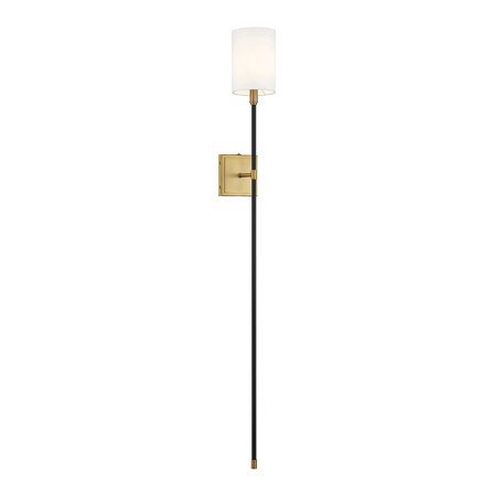 Trade Winds Paige 1-Light Wall Sconce in Black with Natural Brass Accents