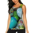 thumbnail image 2 of Uemuo Easter Egg1 Pattern Workout Tank Tops for Women Breathable Moisture-wicking tank top Sleeveless Running Loose Fit Yoga Tops Active Shirts Sports Gym Exercise, 2 of 9