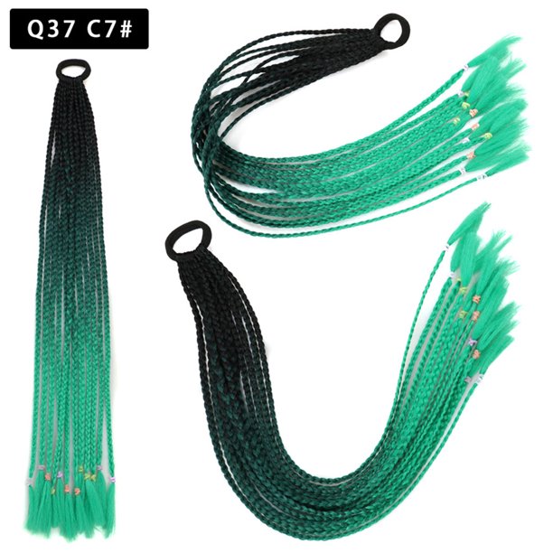 Zhuge 2 piezas de extensiones de cabello trenzado de colores, accesorios para extensiones de cabello trenzado con bandas de goma sintéticas para mujeres, G