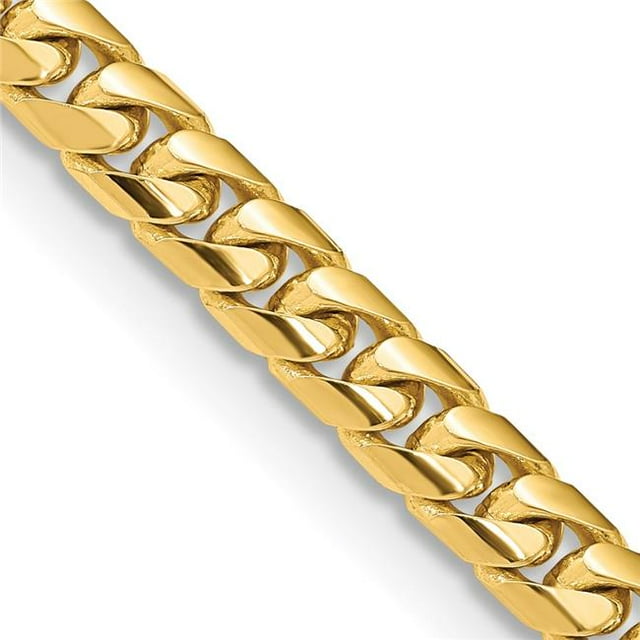Quality Gold DCU220-22 14K Yellow Gold 6.75 mm Solid Miami 22 in. Cuban Chain