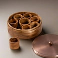 thumbnail image 3 of wooden spice box with wooden 7 bowls for spices for kitchen/ gift item , copper color, 3 of 3