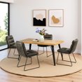 thumbnail image 2 of Homy Casa 2 Pack Dining Chairs with Channel Tufted Seat Cushion and Minimalist Metal Sled Frame, 2 of 7