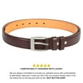 thumbnail image 5 of Leatherboss Men's Casual Black Dress Leather Belt w/ Silver Buckle New, 5 of 6