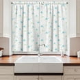 thumbnail image 2 of Ambesonne Christmas Kitchen Curtains, Snowflakes Blue and Green, 55"x45", Aqua Pale Green and White, 2 of 3
