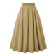 thumbnail image 3 of ICHUANYI Clearance Women's Solid Pleated Loose Hem Long Half Length Skirt(Khaki, XL) ICHUANYI WER2023080813972, 3 of 7
