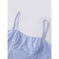 thumbnail image 4 of Conjunto de ropa de verano para mujer: top de tirantes finos sin mangas con estampado de rayas y shorts con cintura elástica (2 piezas)., 4 of 9