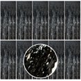 thumbnail image 1 of Cortina de flecos de papel metálico negra con ondas AMONE 1x2 m, 1 of 7