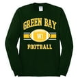 thumbnail image 2 of City of Green Bay GB American Football Fantasy Fan Sports Mens Long Sleeve Shirt, Forest Green, 3XL, 2 of 3
