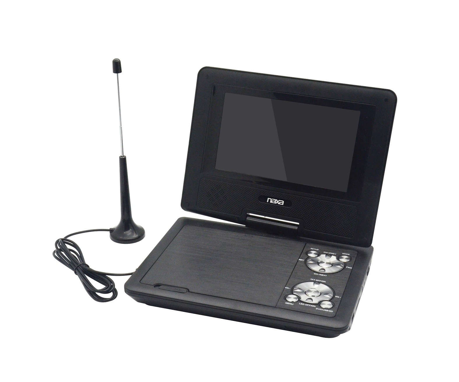 Naxa NPDT-7000 Portable DVD Player - 7" Display - Shiny Black - image 2 of 4