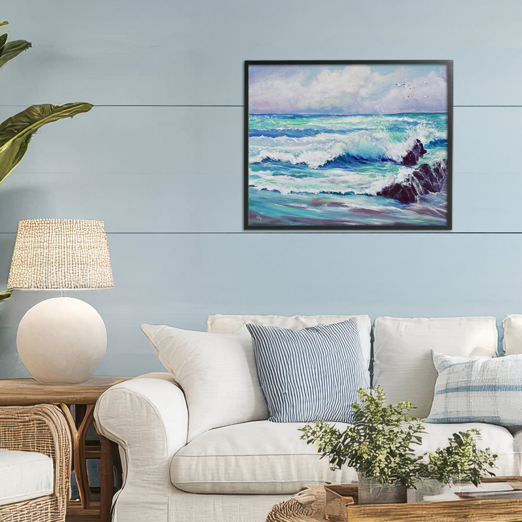 Stupell Industries Down By The Sea Black Framed Giclee Art, design by Lee Ann Zirbes