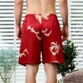 thumbnail image 3 of Defitshape Men's Shorts Silk Dragon Satin Boxers Underwear Luxury Loungewear Pajama Pants Red US L (Tag3XL), 3 of 3