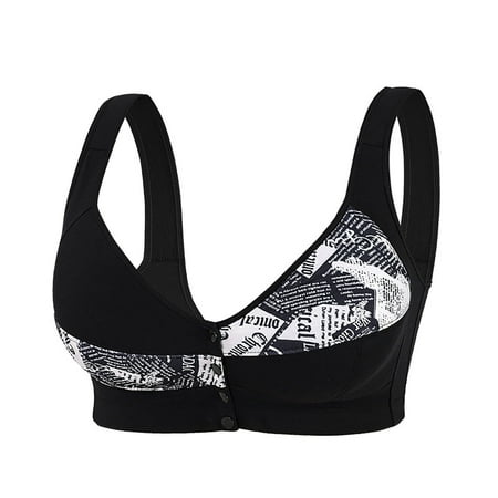 ZJFXGS Front Clasp Bra Wireless Bralettes for Women Women S Fashionable and Casual Front Underwear for Elderly People Skin Comfortable Bra Women S Seamless Anti Sagging Bra Black 3XL