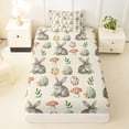 thumbnail image 3 of Erosebridal Spring Easter Kid Twin Sheet Sets, Mushroom Eggs Rabbit Bedding, 3-Piece, 3 of 5