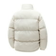 thumbnail image 4 of ZCFZJW Mens Padded Jacket Stand Collar Windproof Down Jacket Full Zipper Color Block Long Sleeve Winter Thick Warm Outerwear Puffer Coat with Pockets Beige XXXL, 4 of 4