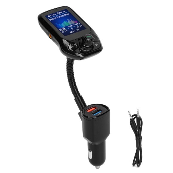ZOUSSIQI T43 Car Bluetooth MP3 Music Player Dual Port In‑Car Mobile Phone QC3.0 Fast Charging EL225#48702