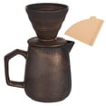 thumbnail image 2 of Ceramic Coffee Dripper Set, Pour Over Coffee Maker, 620 ML Capacity, Ample Filter Papers, Vintage Classic Style, Home or Office Use, 2 of 6