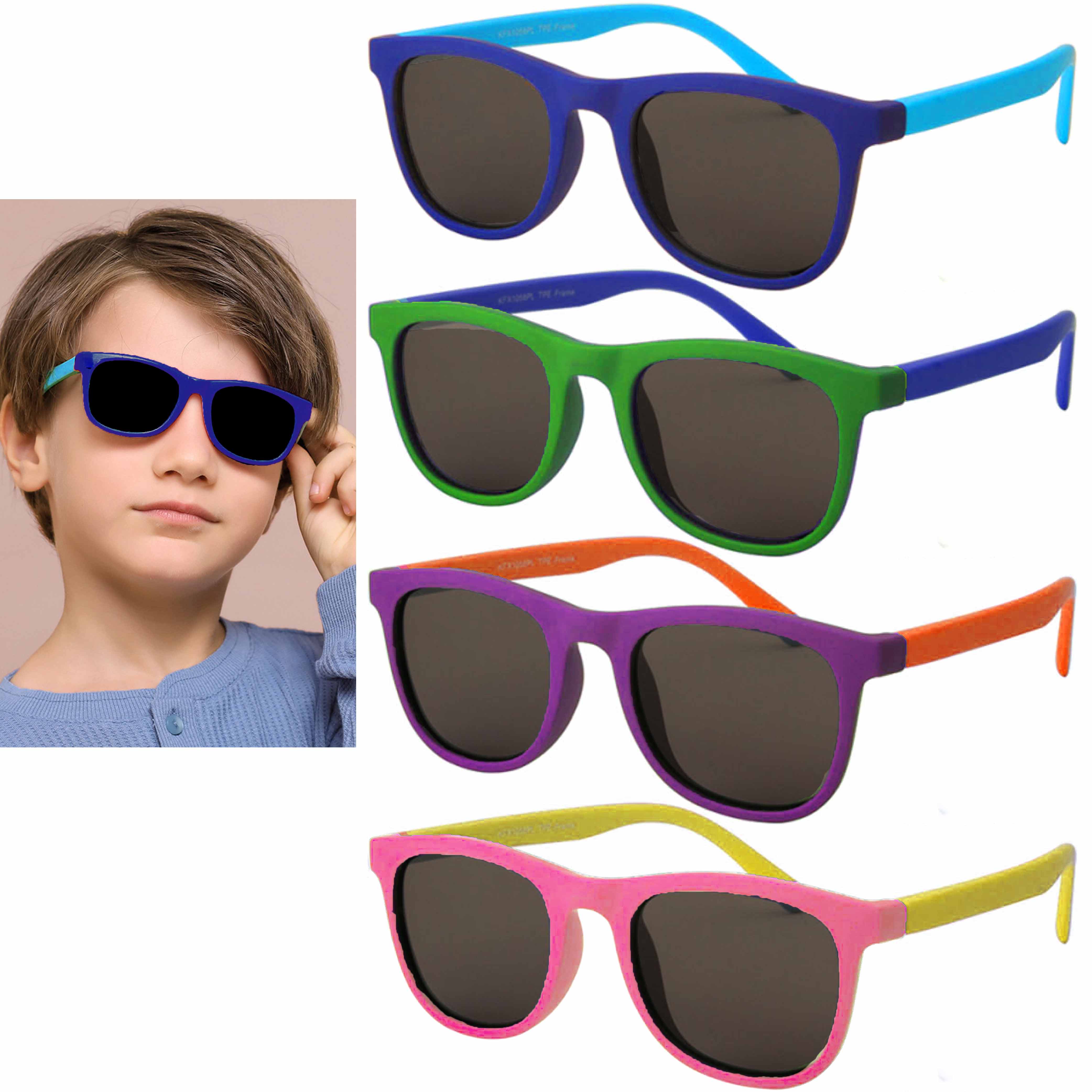 2 Pc Kids Polarized Sunglasses UV400 Flexible TPE Material Children