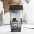 thumbnail image 6 of Lsque 60s Black White Western Cowboy Pattern Travel Coffee Mug 16oz: Insulated Coffee Cup with Leakproof Lid, Coffee Tumbler, Reusable Coffee Cups with Seal Lid, 6 of 8