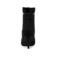 thumbnail image 2 of Unique Bargains Women's Mesh Stiletto High Heels Ruffle Prom Ankle Boots Black 8.5, 2 of 7
