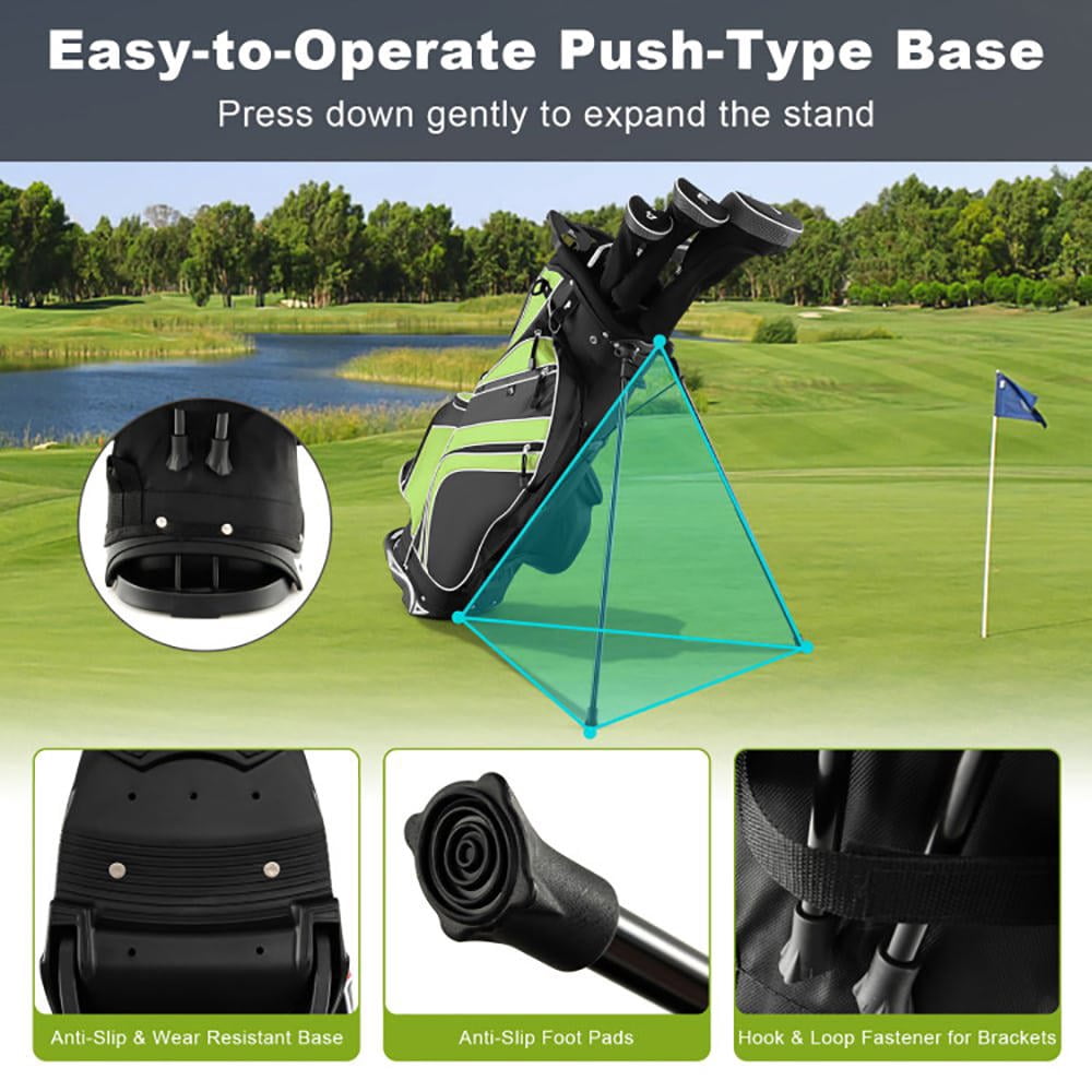 Barara King Golf Cart Bag, Golf Bags,Golf Stand Bag, Golf Stand Cart Bag with 6-Way Divider Carry Pockets-Green