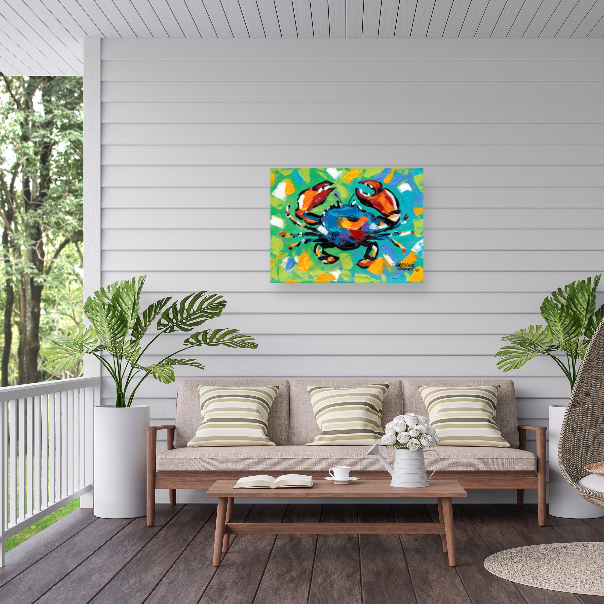 Carolee Vitaletti 'Seaside Crab II' Outdoor Canvas 35x35