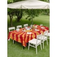 thumbnail image 2 of Rectangle Outdoor Tablecloth With Umbrella Hole And Zipper– Abstract Sun Tie Dye Waterproof Patio Table Cover for Party, Picnic, Backyard, 54"x80" , Yellow Tomato Red, 2 of 8
