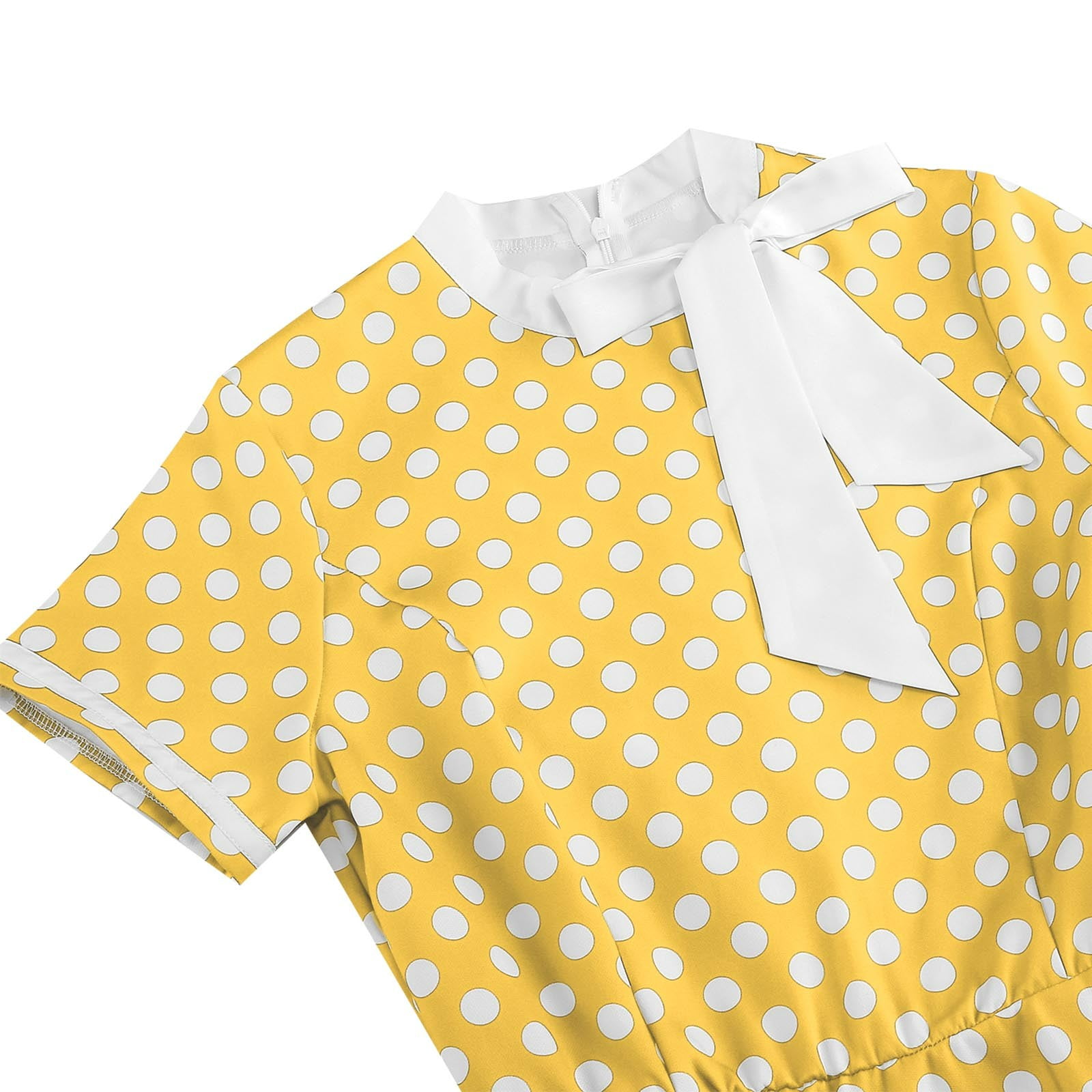 Sentmoon Going out Dress 2026 Polka Dots Print Spring Dresses for Women 2026 Short Sleeve Classy Stretchy Jean Dress for Women Beach Essentials for Women for Fitness and Exercise Yellow S