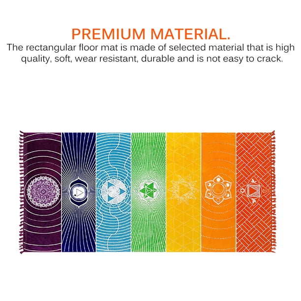 Tapis De Yoga Méditation Multicolore NeaxgeandX – Antidérapant, Absorbant Et Pliable – Format 150 X 75 Cm