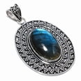 thumbnail image 2 of Labradorite Gemstone Handmade 925 Sterling Silver Pendant 2.56", 2 of 2