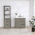 thumbnail image 2 of Cadiz 36" Single Vanity in Fir Wood Grey with Composite top in Lightning White, 2 of 16