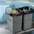 thumbnail image 2 of FOHERE Double Pullout Trash Can for Kitchen Cabinets 35 Qt Garbage Recycling Bin on Full Extension Slides, Black, 2 of 6
