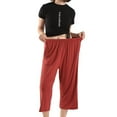 thumbnail image 7 of Tittly Palazzo Pants Wide Leg Pants Woman Capri Pants For Women Plus Size Cotton Pants For Comfortable Cropped Pants 3XL 7XL Baggy Pants Capri Pants for Women Red 6XL, 7 of 7