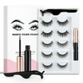 thumbnail image 1 of Faux Cils Magnétiques Naturels Épais Extension Lashes avec Pinces et Eyeliner, 1 of 9
