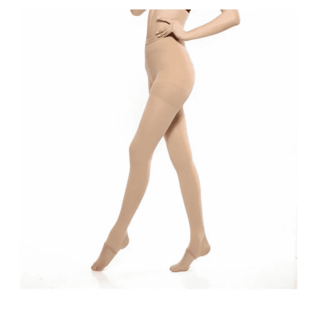 Collants de Compression Médicale pour Femmes 23-32 MmHg Bas pour Varices Soutien Gradué Bas Épais Opaque Bout Fermé