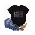 thumbnail image 3 of Women American Stars and Stripes Shirt Funny American Flag T-Shirt 4th of July Patriotic Tee Top, 3 of 4
