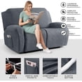 thumbnail image 5 of Recliner Covers Recliner Loveseat Covers Reclining Couch Covers Sofa Slipcovers Stretch Soft Washable (Two-Seater, Gray), 5 of 7