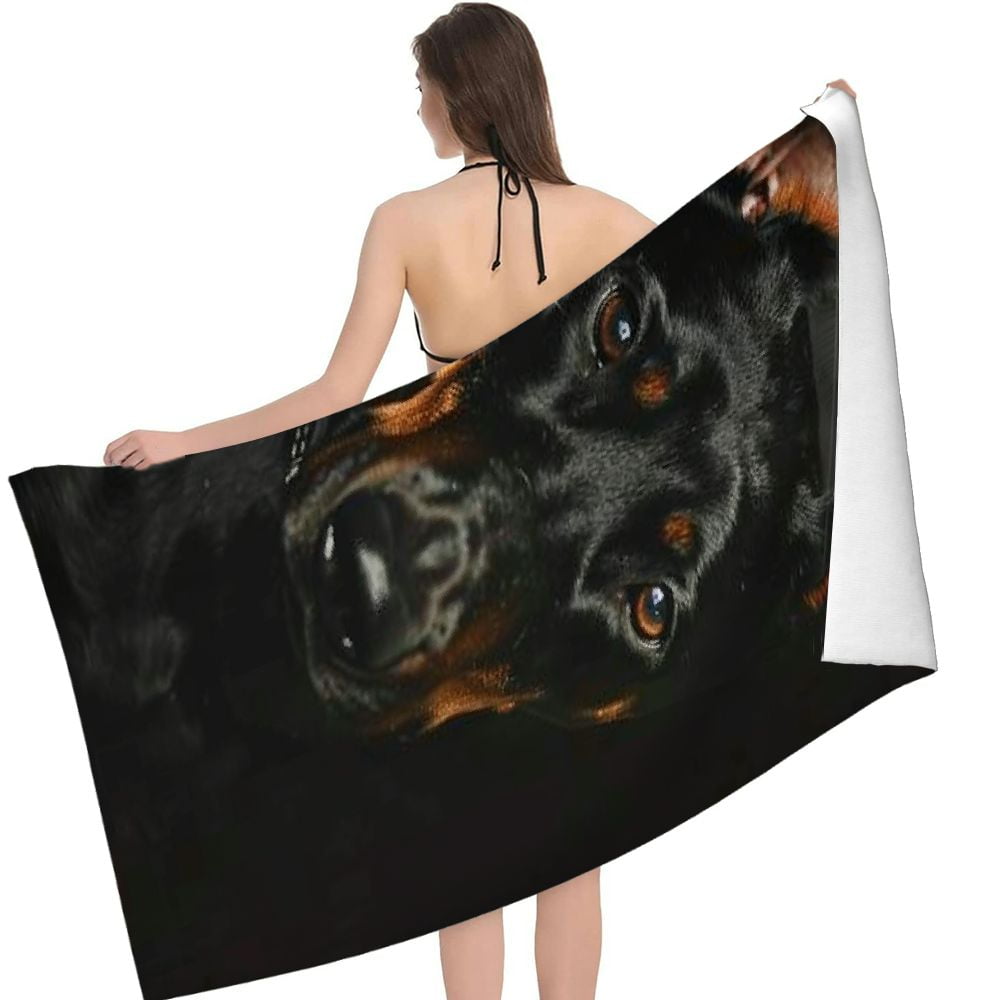 PHYHOO Dog Oversized Quick Dry Microfiber Beach Towel Doberman Breed Dog Lightweight Sand Free Towel Super Soft &amp; Absorbent for Travel Swimming Sports 30x60in