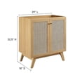 thumbnail image 4 of Pemberly Row 30" Adjustable Shelf Wood Bathroom Vanity Cabinet in Oak, 4 of 9