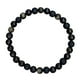thumbnail image 2 of Mens Natural de Oro Pulsera de joyería personalizada Piedra Natural Liso Negro Pulsera de 8 Mm, 2 of 7