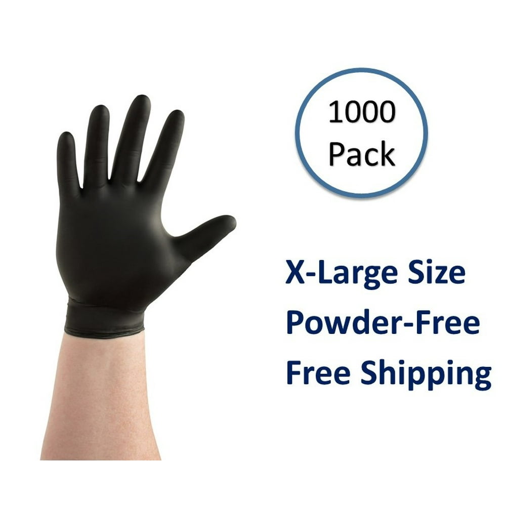 XL Extra Large Black Nitrile Disposable Gloves, NonVinyl Gloves, Non