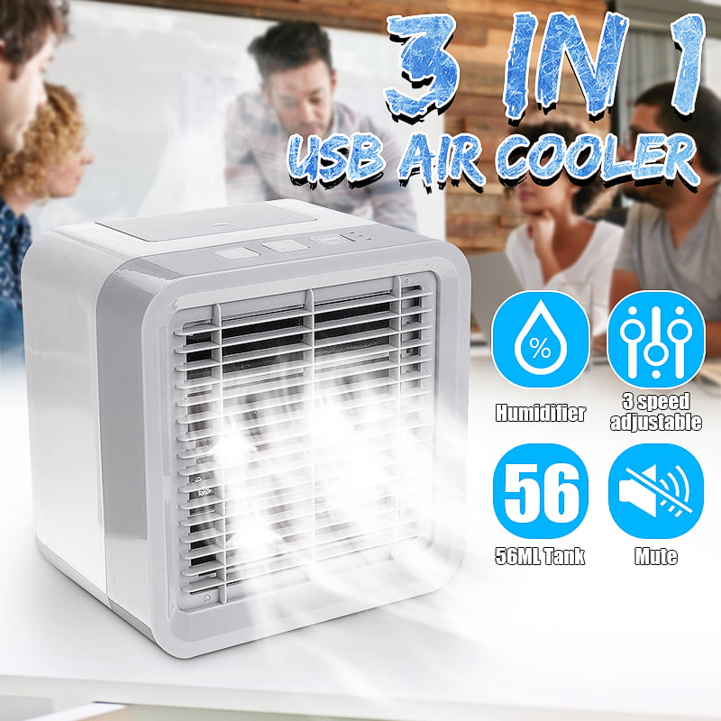Portable Air Cooler LAZCOZY Personal Mini Air Conditioner with 3 Cooling Speeds and 7 Colors Night Light Desktop Evaporative Cooler Portable USB Mini Humidifier for Office or Home