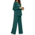 thumbnail image 4 of yievot Sweatsuit Sets for Women 2 Piece Lounge Sets Casual Fall Travel Outfits Fashion Wide Leg Tracksuit Cozy Jogger Sets, 4 of 7