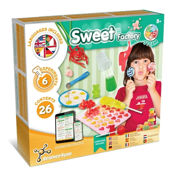 Science4you Candy Making Kit for Kids - Make Your Own Gummies, Lollipops and Much More, 26 Contents, Gummy and Sweet Moulds Included, Games, Stem Toys, Gifts for 8  Year Olds Boys and Girls