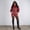 Wine Red, variant on Faux Leather Quilted Bomber Jacket