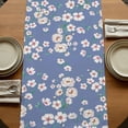 thumbnail image 5 of Table Runners 70 Inches Long Dress Scarves, Watercolor Floral Farmhouse Coffee/Dining/Kitchen Table Decor, Holiday Table Runner, Spring Flower Leaves Botanical Blue 13x70 Inch, 5 of 9