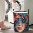 thumbnail image 4 of Lsque Bohemian Colorful Flower Woman pattern Laundry Hamper Basket, Tall Woven Rope Hamper Basket for Clothes, Lightweight Storage Basket, Collapsible Waterproof-Small, 4 of 8