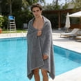 thumbnail image 4 of Bath Towel Soft Absorbent Coral Velvet for Adults Large 27x55 Inch Quick Dry with Hanging Strap, 4 of 6