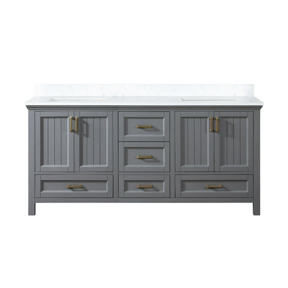 Altair 538072-Aw-Nm Isla 72" Free Standing Double Basin Vanity Set - Grey