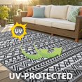 thumbnail image 4 of OLANLY Waterproof Outdoor Rug 4x6 ft, Reversible Plastic Patio Rug Outdoor Carpet, Geometric Pattern Large Outdoor Area Rug Deck Rugs for R, 4 of 9